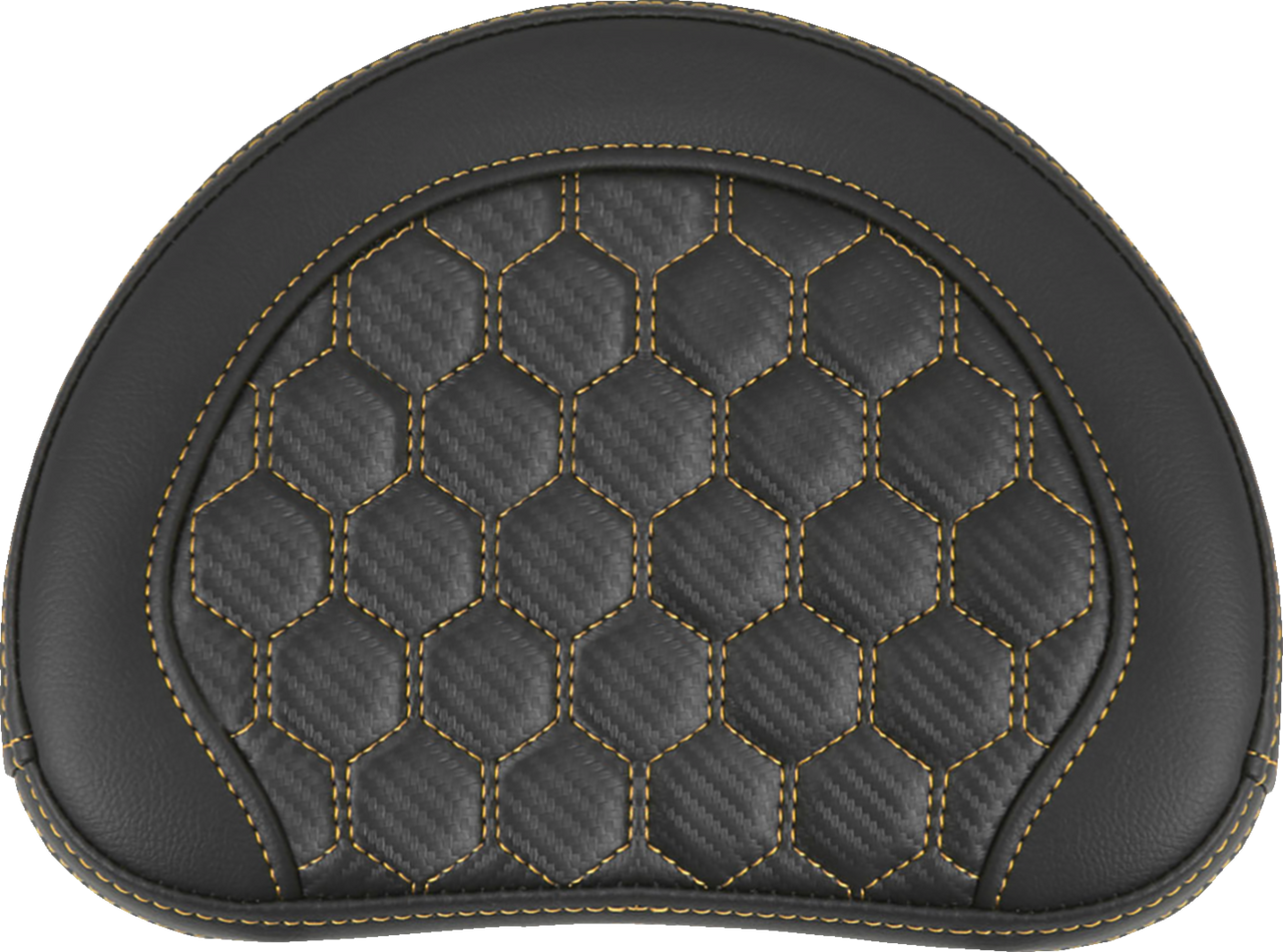 SADDLEMEN RoadSofa* Sissy Bar Pad - Honeycomb - Gold Stitching 051349GOL