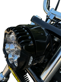 Thumbnail for CUSTOM DYNAMICS LED Headlight - Shark Demon? - Pedestal Mount SD2-PM-W
