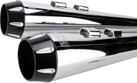 Thumbnail for BASSANI XHAUST Megaphone Mufflers - Chr/Blk - Fluted - Performance Baffle FLH-517RL