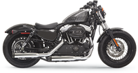 Thumbnail for BASSANI XHAUST Firepower Series Slip-On Mufflers - Chrome/Black - Fluted - Sportster 1X27T