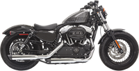 Thumbnail for BASSANI XHAUST Firepower Series Slip-On Mufflers - Chrome/Black - Slash-Cut - Sportster 1X27SB