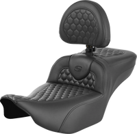 Thumbnail for SADDLEMEN Roadsofa* Extended Reach Seat - with Backrest - Honeycomb - FLTR/FLHX '23-'24 823-07-190B0