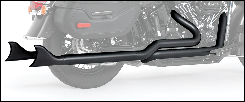 Sharktail Dual System Black 2.5"Odx32" `97 06 Softail