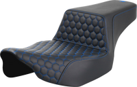 Thumbnail for SADDLEMEN Step-Up Seat - Extended Reach - Front Honeycomb - Blue Stitch - FL '23-'24 823-07-17801