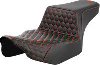 Thumbnail for SADDLEMEN Step-Up Seat - Extended Reach - Front Honeycomb - Orange Stitch - FL '23-'24 823-07-17803