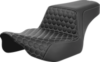 Thumbnail for SADDLEMEN Step-Up Seat - Extended Reach - Front Honeycomb - Silver Stitch - FL '23-'24 823-07-17805