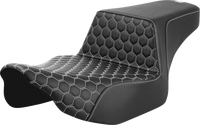 Thumbnail for SADDLEMEN Step-Up Seat - Extended Reach - Front Honeycomb - White Stitch - FL '23-'24 823-07-17806