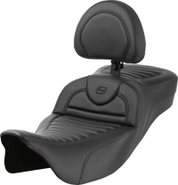 Thumbnail for SADDLEMEN Roadsofa* Extended Reach Seat - with Backrest - Tuck-n-Roll - FL '08-'23 808-07B-203B0