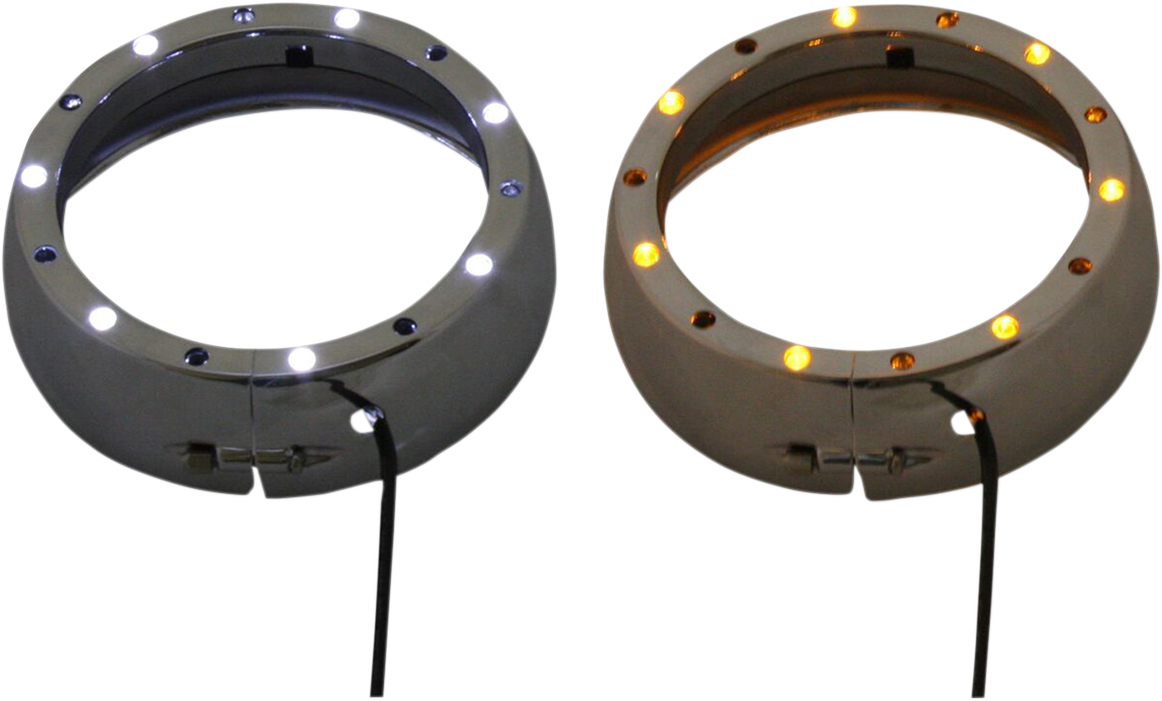 CUSTOM DYNAMICS Lighted Passing Lamp Trim Ring '06-'13 FLHT - Chrome CDTB-45TR-2C