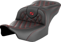 Thumbnail for SADDLEMEN Roadsofa* Seat - without Backrest - Red Lattice Stitch - FLTR/FLHX '23-'24 823-07-18204