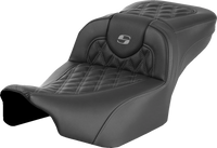 Thumbnail for SADDLEMEN Roadsofa* Extended Reach Seat - without Backrest - Lattice Stitch - Gray Stitch - FLTR/FLHX '23-'24 823-07-18402