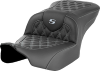 Thumbnail for SADDLEMEN RoadSofa* Seat - without Backrest - Lattice Stitch - Silver Stitch - FLTR/FLHX '23-'24 823-07-18205