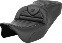 Thumbnail for SADDLEMEN Roadsofa* Seat - without Backrest - Tuck-n-Roll - Carbon Fiber - FL '08-'23 808-07B-20400