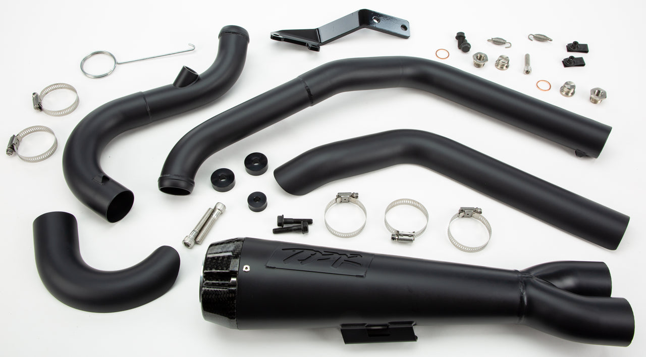 Comp S 2in1 Exhaust Softail Black W/Carbon End Cap