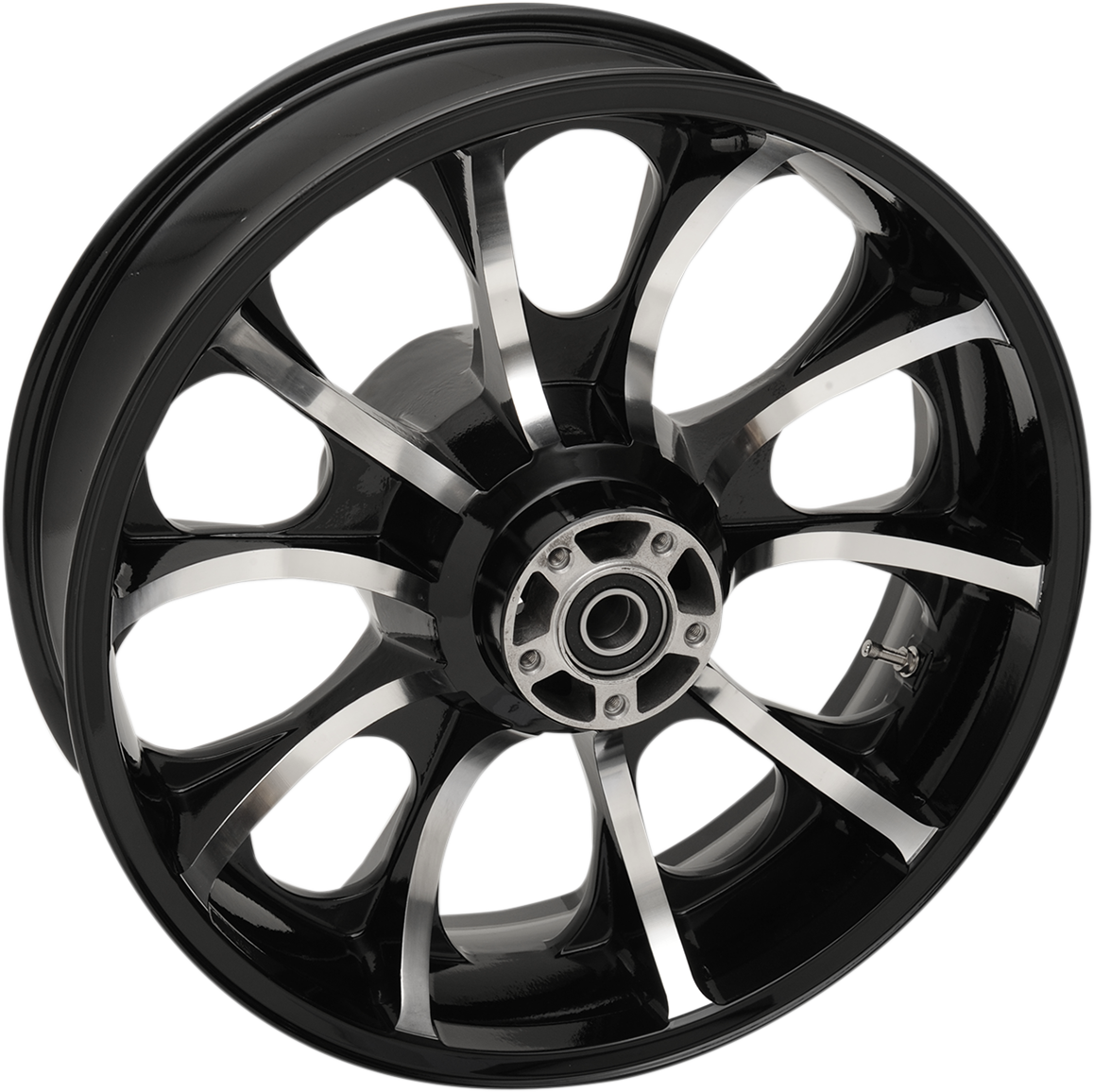 COASTAL MOTO Wheel - Largo 3D - Rear - Single Disc/with ABS - Black Cut - 18x5.5 - '09+ FL 3D-LGO185BC-ABS