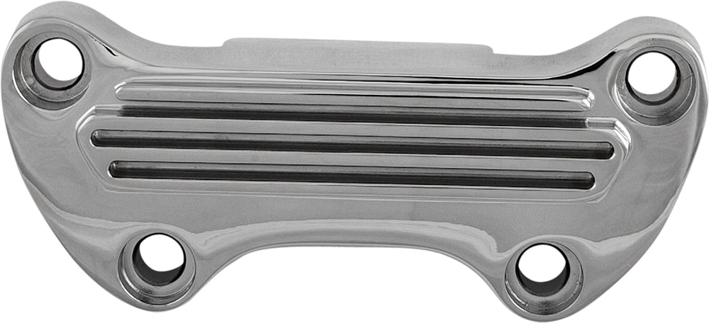 Handlebar Clamp Chrome Finned W/Skirt