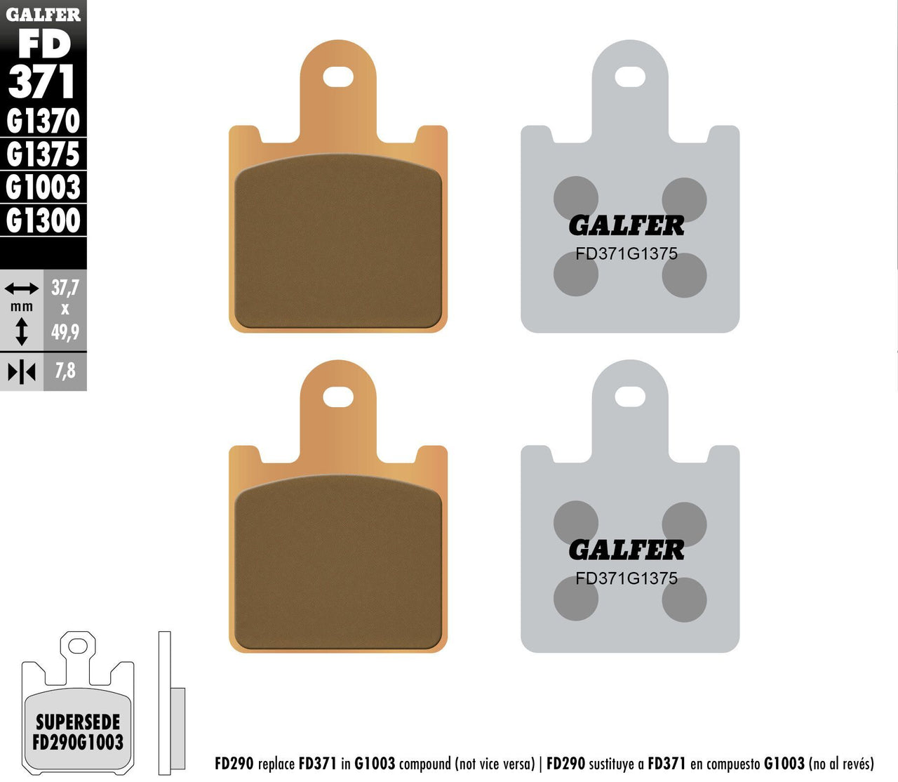 Brake Pads Sintered Ceramic Fd371g1375