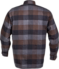 Thumbnail for SCORPION EXO Covert Moto Flannel Shirt - Black/Brown/Grey (Part Number: 13603-3)