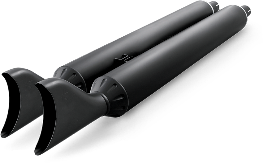True Dual Headers 2.5" Black W/Sharktails `14 Up Indian