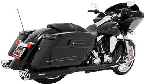 Racing Duals 4" Black W/Chrome Tip Flt