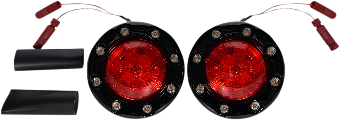 CUSTOM DYNAMICS ProBEAM? Bullet Ringz* LED Turn Signals - Black/Red PB-BR-RR-IND-BR