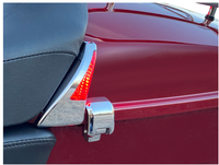 Thumbnail for CUSTOM DYNAMICS Sequential Tour Pak Seat Back Rest LED Lights - Chrome/Red - FLH CD-TPBR-14-RC
