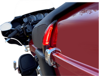 Thumbnail for CUSTOM DYNAMICS Sequential Tour Pak Seat Back Rest LED Lights - Black/Red - FLH CD-TPBR-14-RB
