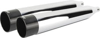 Thumbnail for Comp S Slip On Touring Tc Chrome W/Blk Aluminum End Cap