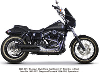 Thumbnail for Comp S Slip On Dyna/Sportster Black W/Cf End Cap