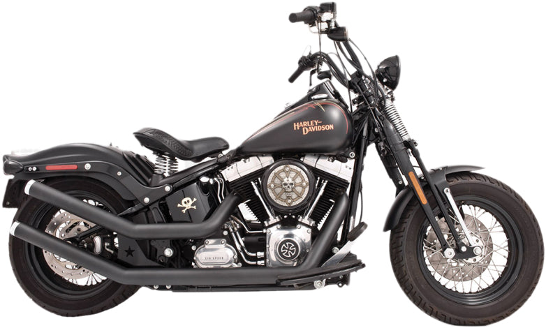 Upswept W/Star End Cap Blk Softail