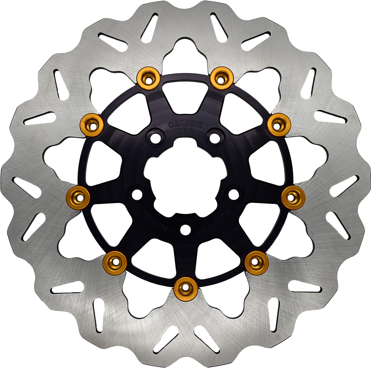 Rotor 11.5" Floating Wave Rr Black/Gold Buttons