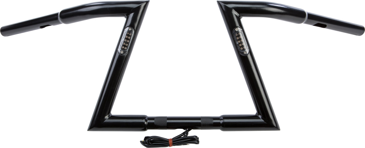 Matte Black Z Bars 10" Rise W/Led Turnsignals