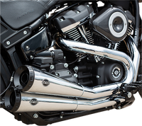 Thumbnail for S&S CYCLE Grand National 2:2 Exhaust for Softail - Chrome 550-0816A