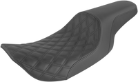 Thumbnail for SADDLEMEN Profiler Seat - Front Lattice/Rear Smooth - Black - FLHR/X 897-06-149