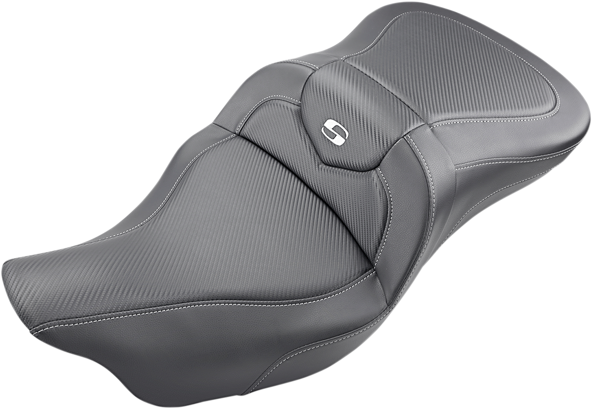 SADDLEMEN Roadsofa* Seat - Carbon Fiber - without Backrest - Black - '09-'23 FLHTCUTG 808-07B-185T