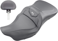 Thumbnail for SADDLEMEN Roadsofa* Seat - Heated - Carbon Fiber - with Backrest - Black - '09-'23 FLHTCUTG 808-07B-185TBRH