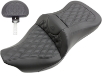 Thumbnail for SADDLEMEN Roadsofa* Seat - Full Lattice Stitch - with Backrest - Black - '09-'23 FLHTCUTG 808-07B-182TBR
