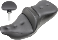 Thumbnail for SADDLEMEN Pillow-Top Roadsofa* Seat - with Backrest - Heated - Black - FLH/FLT '08-'23 808-07B-181BRHC