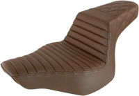 Thumbnail for SADDLEMEN Step-Up Seat - Front Tuck-n-Roll/Rear Lattice Stitch - Brown 813-27-176BR