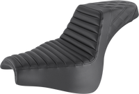 Thumbnail for SADDLEMEN Step-Up Seat - Front Tuck-n-Roll/Rear Lattice Stitch - Black 818-28-176