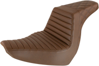 Thumbnail for SADDLEMEN Step-Up Seat - Front Tuck-n-Roll/Rear Lattice Stitch - Brown 818-29-176BR