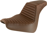 Thumbnail for SADDLEMEN Step-Up Seat - Front Tuck-n-Roll/Rear Lattice Stitch - Brown - FXBR/S '18-'20 818-31-176BR