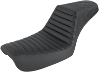 Thumbnail for SADDLEMEN Step-Up Seat - Front Tuck-n-Roll/Rear Lattice Stitch - Black - FXD 804-04-176