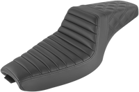 Thumbnail for SADDLEMEN Step-Up Seat - Front Tuck-n-Roll/Rear Lattice Stitch - Black 807-03-176