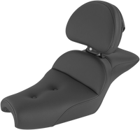 Thumbnail for SADDLEMEN Seat - Explorer* - With Backrest - Pillow Top - Black - XL '04-'22 807-11-030RS