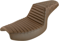 Thumbnail for SADDLEMEN Step-Up Seat - Front Tuck-n-Roll/Rear Lattice Stitch - Brown 882-09-176BR