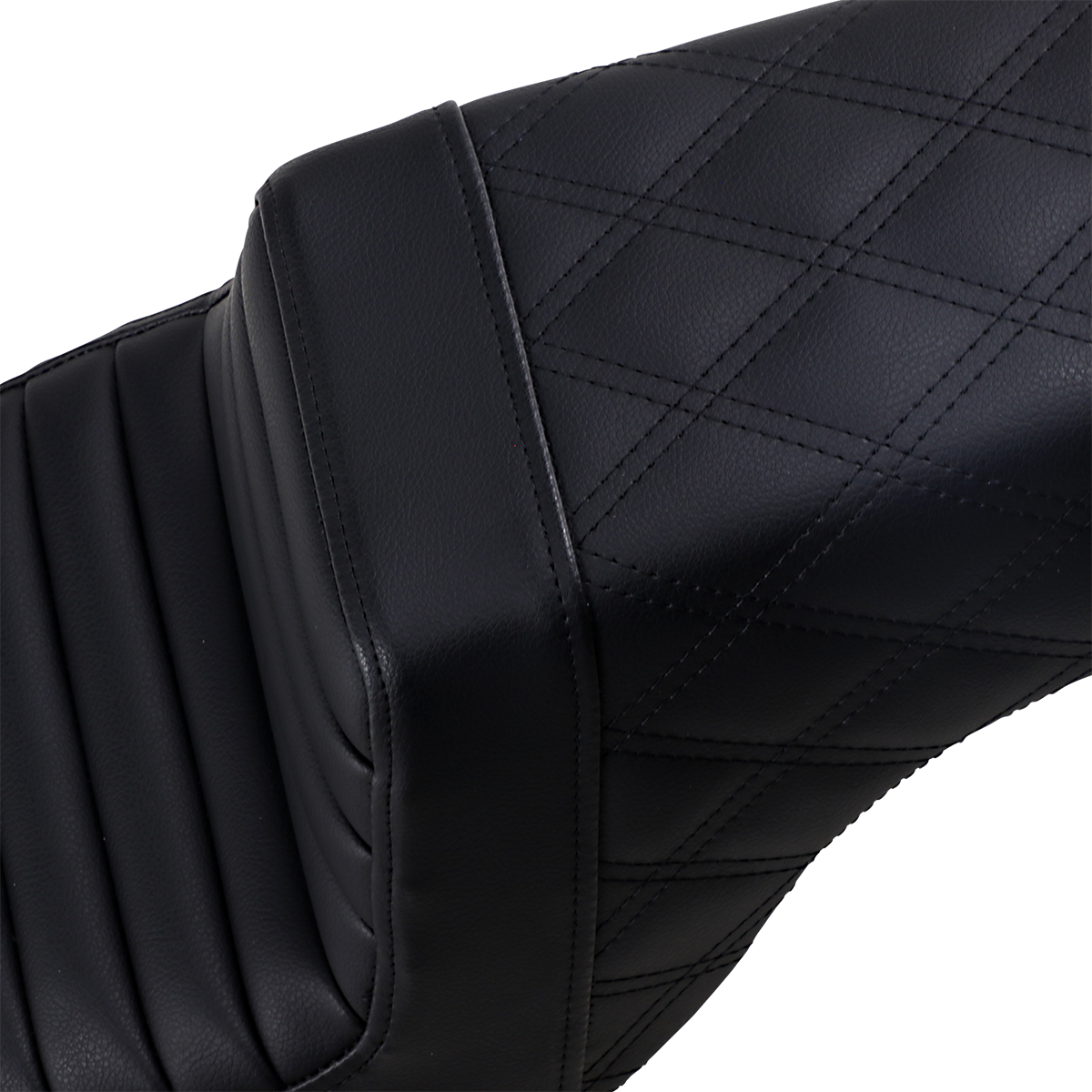 SADDLEMEN Step-Up Seat - Front Tuck-n-Roll/Rear Lattice Stitch - Black 807-11-176