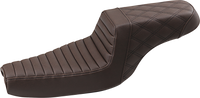 Thumbnail for SADDLEMEN Step-Up Seat - Front Tuck-n-Roll/Rear Lattice Stitch - Brown 807-11-176BR