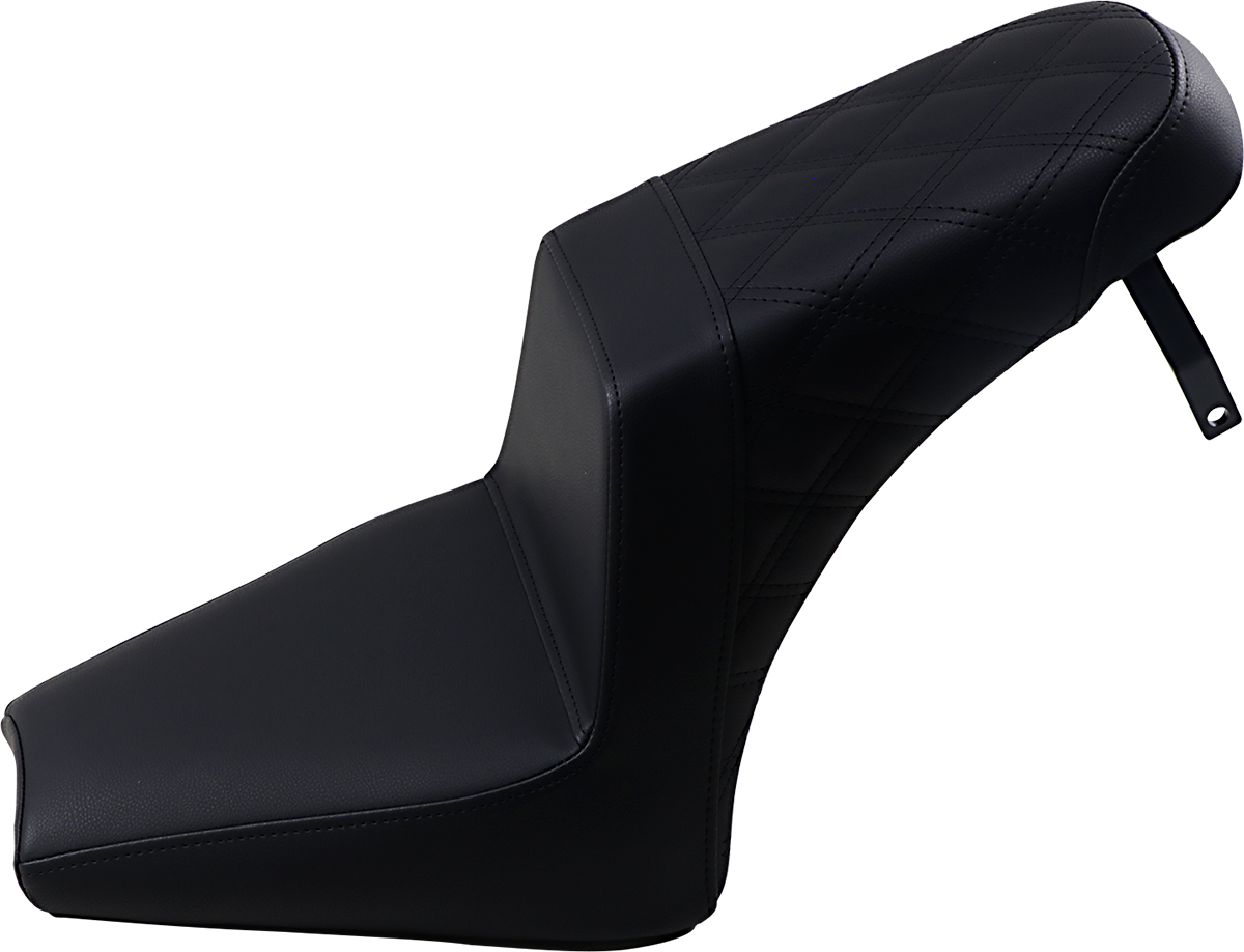 SADDLEMEN Step-Up Seat - Front Smooth/Rear Lattice - Black - Scout Bobber I18-33-173