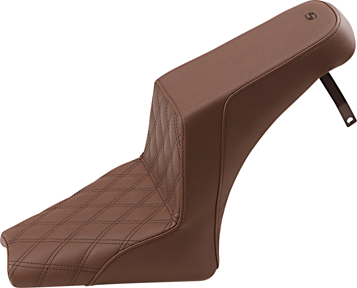 SADDLEMEN Step-Up Seat - Front Lattice/Rear Smooth - Brown - Scout Bobber I18-33-172BR